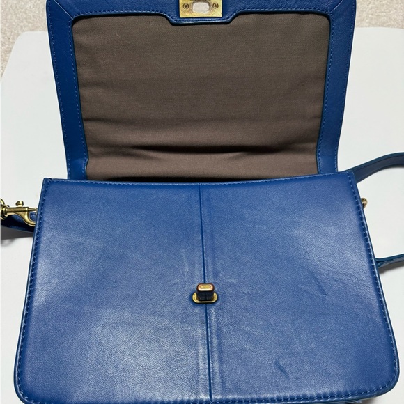 J. CREW Edie Leather Handbag in Casablanca Blue and Brass Hardware - Picture 4 of 5